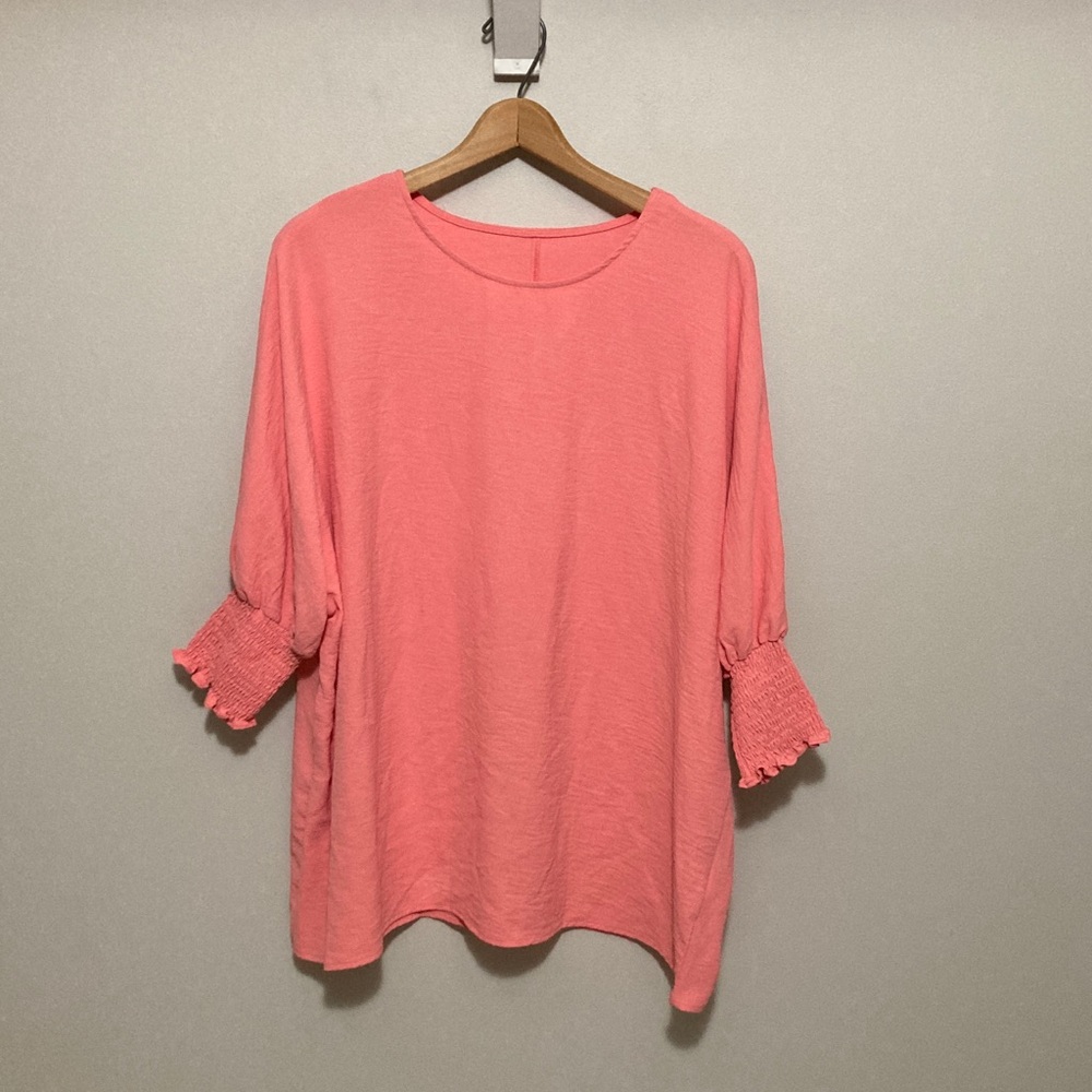 Women’s Coral Crush Half Sleeve Oversized Top, Size Large - Picture 3 of 7